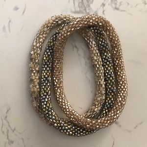 Lily and Laura Neutral/Metallic Bracelets (3)